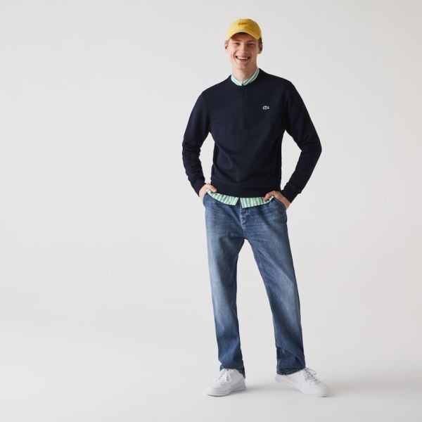 Lacoste SPORT Cotton Blend Fleece Sweatshirt Pánské - Mikiny Tmavě Blankyt Blankyt | CZ-CaeuuM